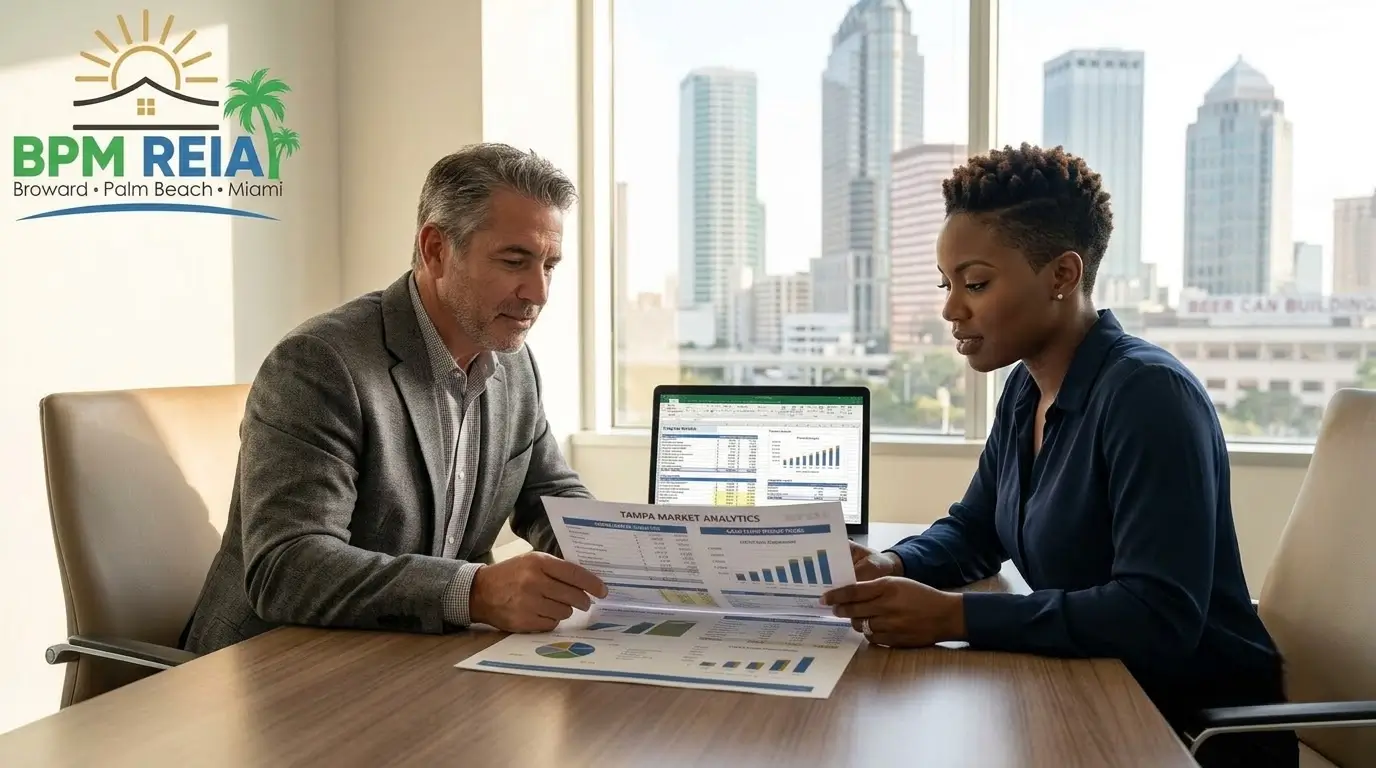 Real estate investing coaching session reviewing a Tampa property deal