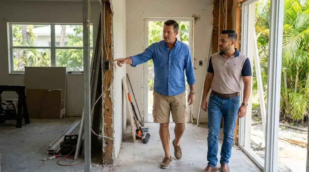 Real estate mentor reviewing a deal with an investor in Florida