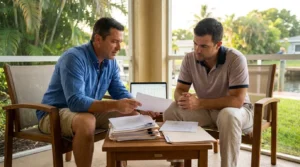 Real estate investing coaching session in Florida between mentor and new investor