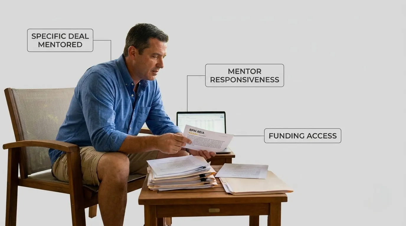 Real estate investing coaching session in Florida between mentor and new investor