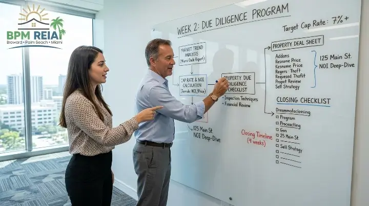 Mentor and new investor mapping out a real estate strategy together at BPM REIA