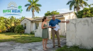 Mentorship for real estate flippers in Florida, a mentor and a first- time flipper inspecting a house before buying
