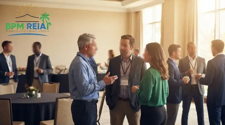 Investors networking at a real estate investors association meeting