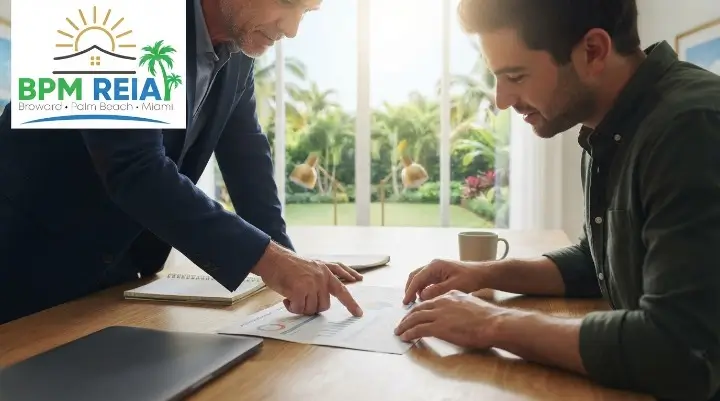 Mentor reviewing a first property analysis with a new investor
