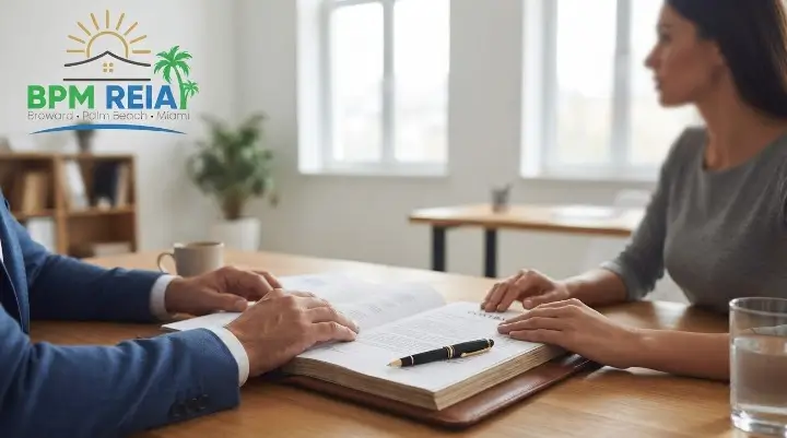 Mentor and investor discussing contract structure before signing a deal